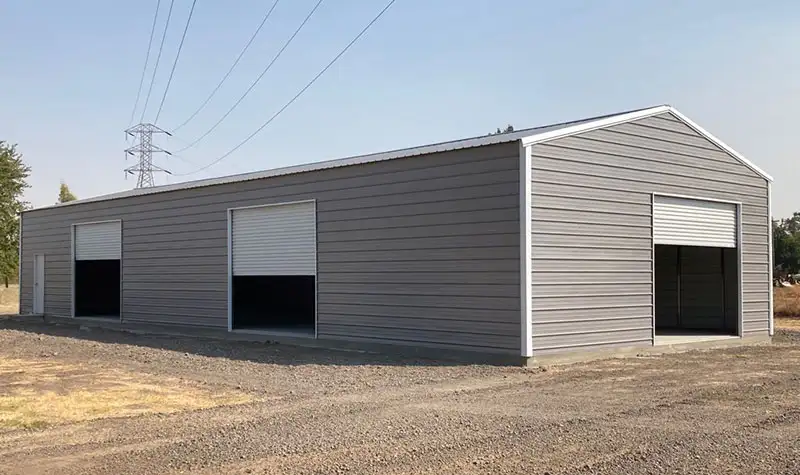 vertical large tan metal building