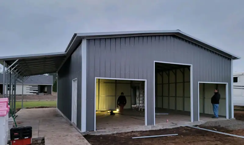 vertical large tan metal building