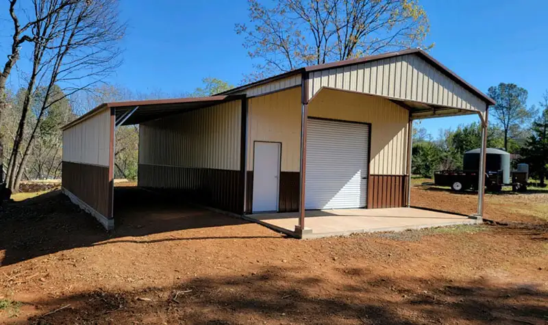 vertical large tan metal building